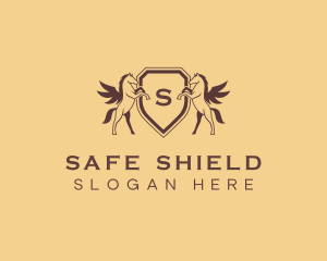 Horse Wing Shield logo design