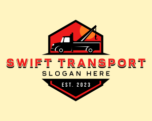 Crane Truck Transport logo design