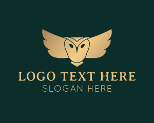 Deluxe - Golden Owl Bird logo design