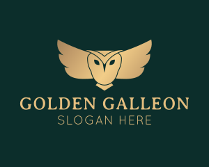 Golden Owl Bird logo design