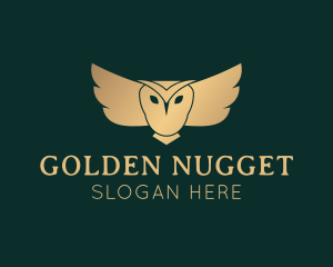 Golden Owl Bird logo design