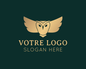 Luxe - Golden Owl Bird logo design