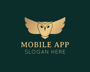 Luxe - Golden Owl Bird logo design