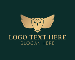 Upscale - Golden Owl Bird logo design
