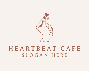 Heart - Finger Heart Hand logo design