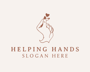 Humanitarian - Finger Heart Hand logo design