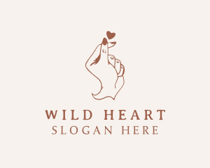 Finger Heart Hand  logo design