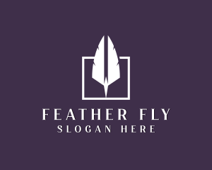 Stationery Feather Quill Writing logo design