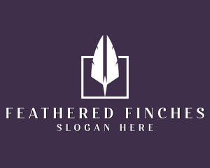 Stationery Feather Quill Writing logo design