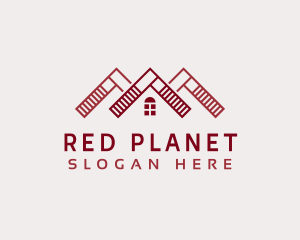 Red Housing Roofer logo design