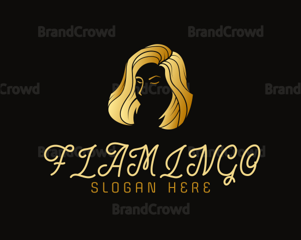 Golden Beauty Hair Stylist Logo