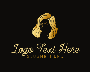 Beauty Lounge - Golden Beauty Hair Stylist logo design