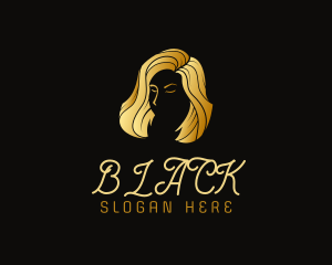 Golden Beauty Hair Stylist Logo