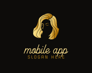 Golden Beauty Hair Stylist Logo