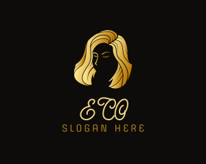 Beauty Lounge - Golden Beauty Hair Stylist logo design