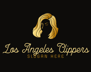 Beauty Lounge - Golden Beauty Hair Stylist logo design