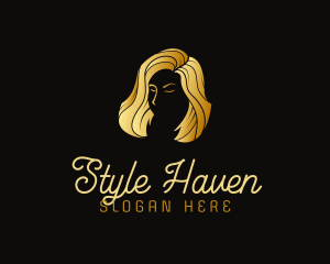 Beautiful - Golden Beauty Hair Stylist logo design