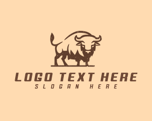 Ox - Bison Bull Ranch logo design