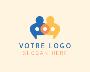 Teamwork - People Team Messaging logo design