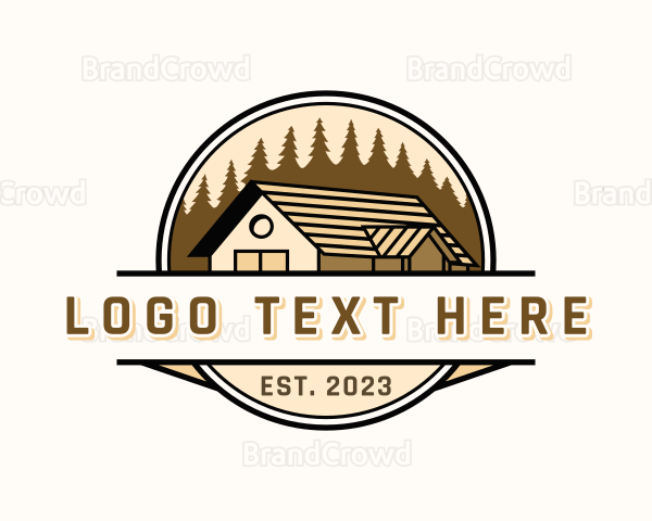 Roofing House Cabin Logo