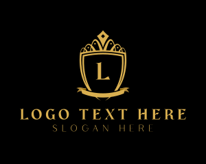 High End - Pageant Crown Shield logo design