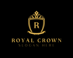 Coronation - Pageant Crown Shield logo design