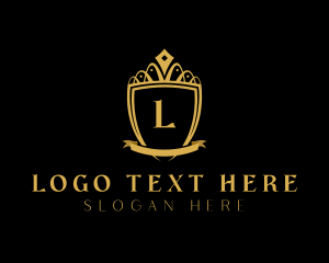 Coronation - Pageant Crown Shield Lettermark logo design
