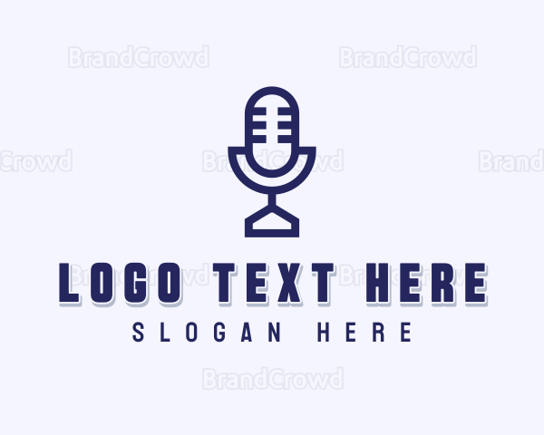 Studio Microphone Podcast Logo