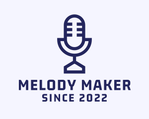Singer - Blue Microphone Podcast logo design