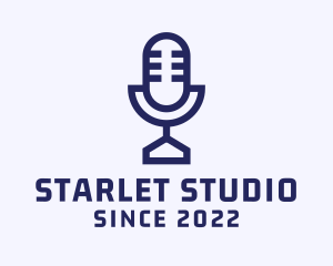 Actress - Blue Microphone Podcast logo design