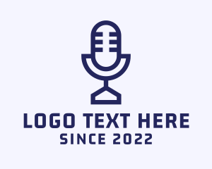Dj - Blue Microphone Podcast logo design