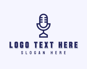 Youtuber - Studio Microphone Podcast logo design