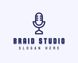 Studio Microphone Podcast logo design