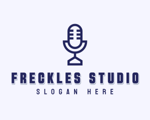 Studio Microphone Podcast logo design