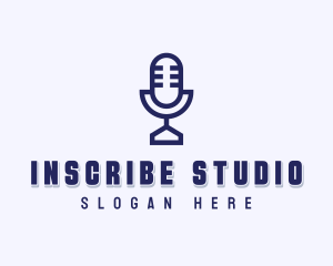 Studio Microphone Podcast logo design