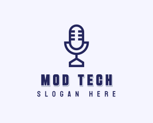 Studio Microphone Podcast logo design