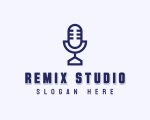 Studio Microphone Podcast logo design