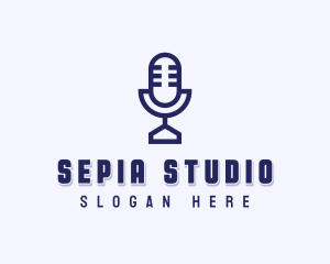 Studio Microphone Podcast logo design