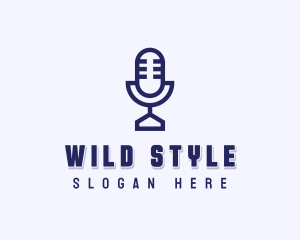 Studio Microphone Podcast logo design