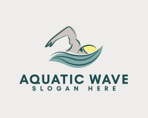 Swimmer - Professional Swimming Pool Trainer logo design