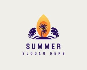 Surfboard Summer Resort logo design