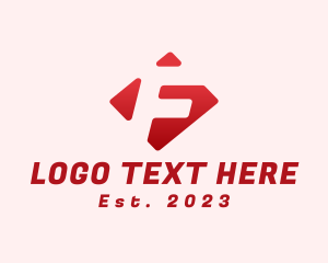 Digital Media - Negative Space Letter F logo design