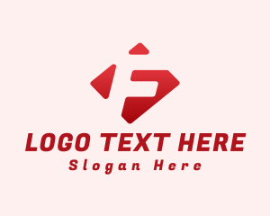 Negative Space Letter F Logo
