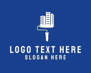 Skyline - Urban Building Paint Roller logo design