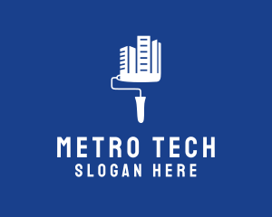 Metro - Urban Building Paint Roller logo design