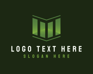 Letter M - Simple Geometric Bars logo design
