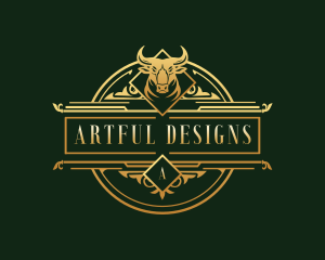 Luxury Bull Head logo design