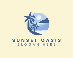 Beach Front Island Resort logo design