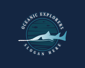 Marine Biology - Sawfish Marine Wildlife logo design