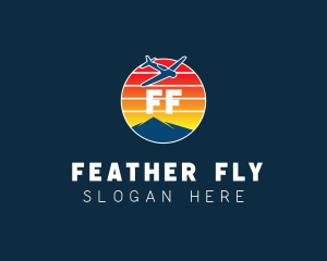 Airplane Mountain Travel logo design